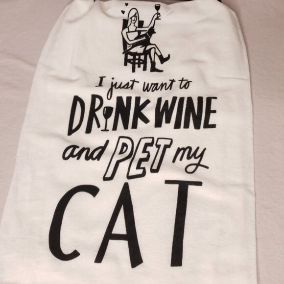 Dish Towel - Drink Wine And Pet My Cat - Picture 2 of 4